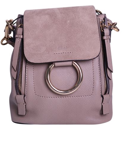 Faye Backpack Mini, &pound;520, Handbags, Grey, Suede, Front view